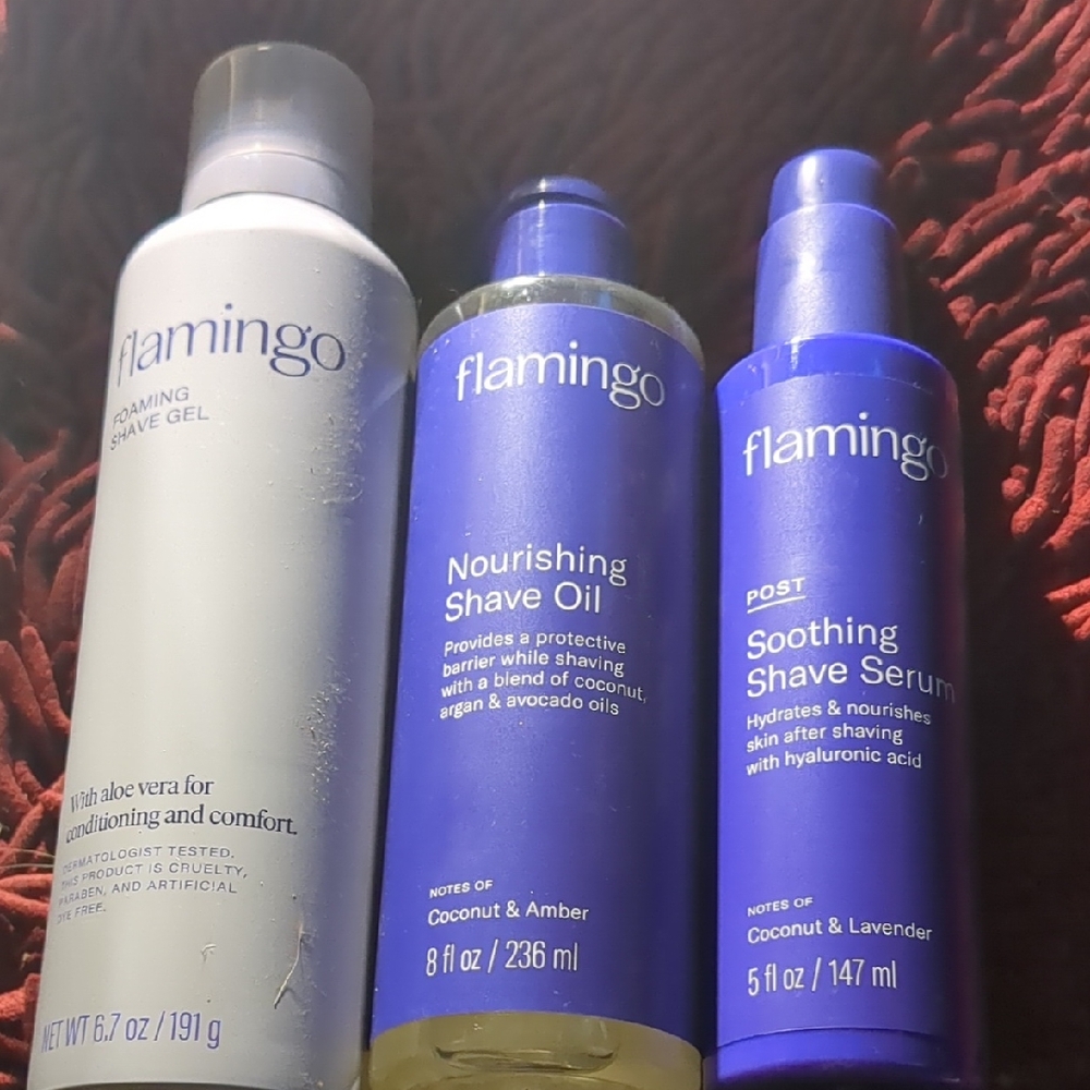 (3) FLAMINGO 🦩 SHAVING CREAMS / TOOLS